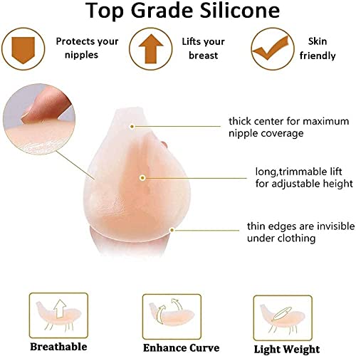 Bra For Large Breast, Conceal Lift Bra, Adhesive Conceal Silicone Tape With Strap (G, Middle Button Style-Skin) #TOP4