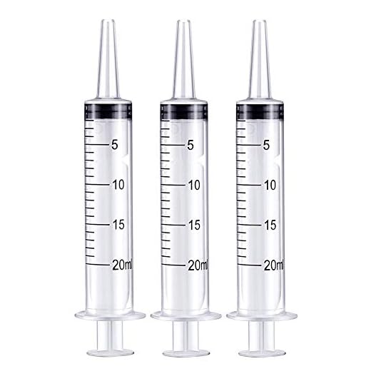 Haimai 20ml Syringe, for Scientific Labs, Feeding Pets, Liquid Measurement and Dispensing, 2 Pack