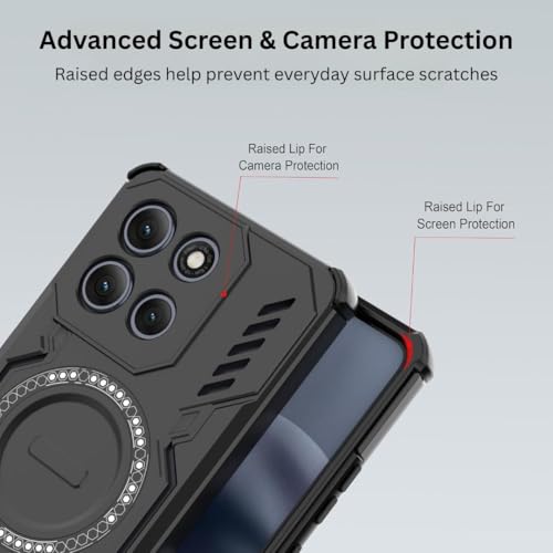 Image of Back Cover Case for Motorola Moto G86 Power 5G | 360 Protection Mobile Phone Case Mag-Safe | Moto G86 Power 5G Cover | Motorola G 86 Power Back Cover 5+G - Black TPU+PC