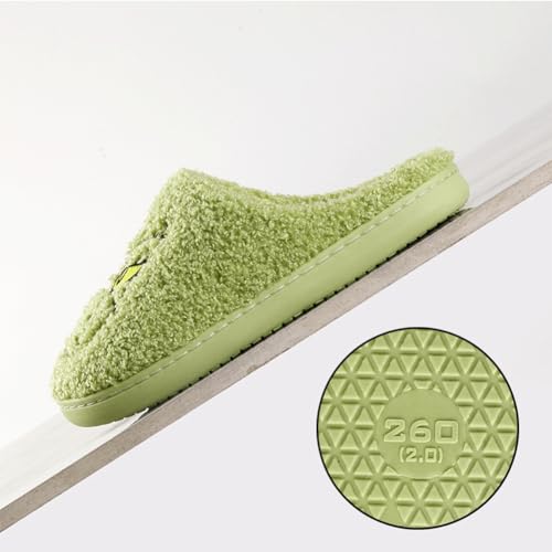 Christmas Plush Slippers - Cartoon Winter Soft Green Merry Women's Men's Slippers2