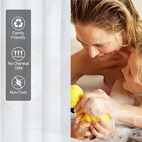 Amazerbath Extra Long Shower Curtain Liner, White Shower Curtain Liner 84 Inches Long, 72X84 Plastic White Shower Liner, Cute Bathroom Shower Curtain Liners, Peva Tall Shower Liner With 3 Magnets #TOP1