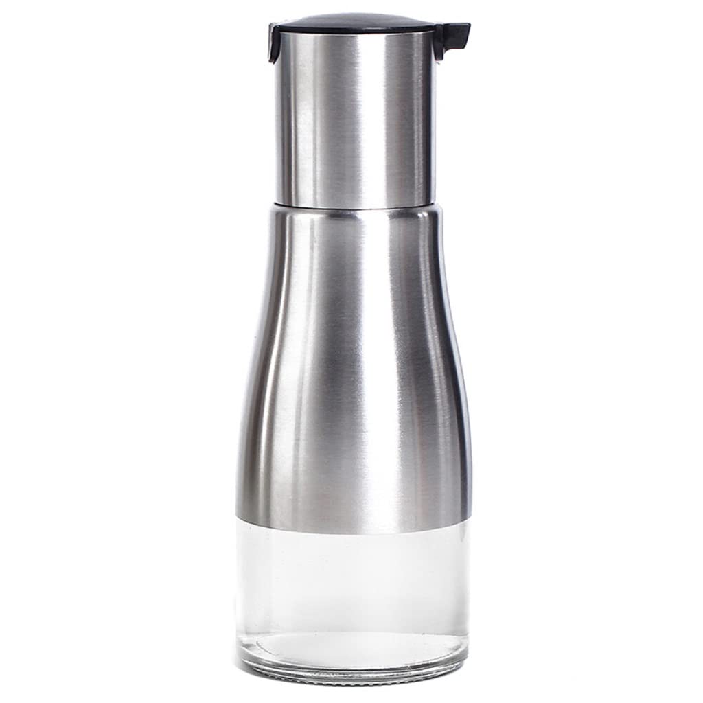 IANSHFKN Stainless Steel Oil Bottle - 320ml & Vinegar Cruet with Pourers, Non-drip Leakproof Cooking Sauce