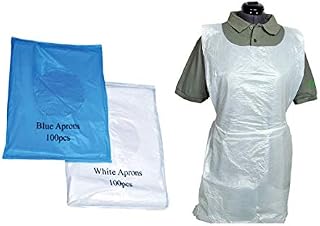 TYGA Store | Disposable Polythene Aprons, PPE Aprons Disposable - Single Use Throw Away Waterproof Aprons for Adults, Flat Pack (1000, White)