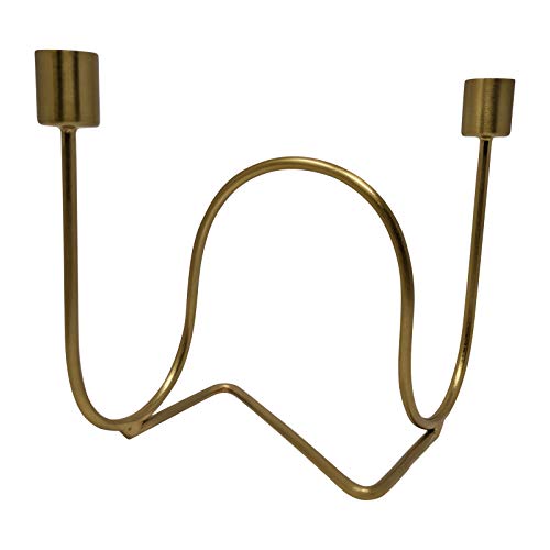 LaLe Living Yeni Bougeoir en fer doré 11 x 17 cm Idéal pour décorer une table basse, un bureau, un rebord de fenêtre ou comme décoration de Noël scandic