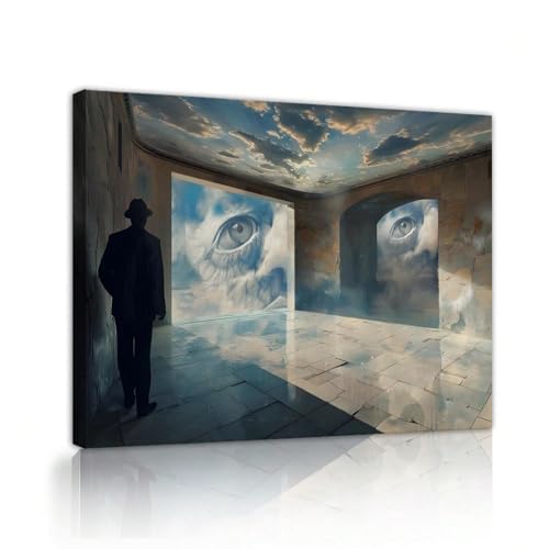 Art mural grands yeux : toile espace mystérieux encadrée 30x45cm