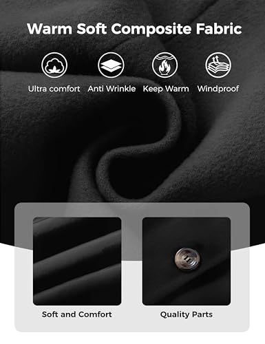 wantdo Women's Plus Size Pea coat Oversized Notched Lapel Peacoat Jacket4