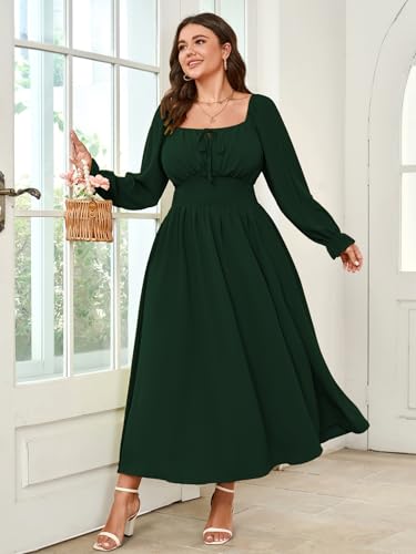 Image of SHESTARR Women's Plus Size Dress Long Sleeve Milkmaid Dress