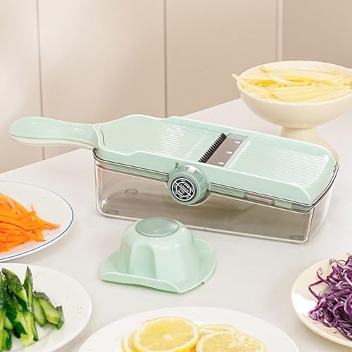 Cortadora manual de verduras multifuncional con contenedor miniatura 4