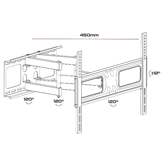 Supporto TV Parete Unitronic 32-80", Fisso Ultra Slim, Portata 40kg, VESA Universale, Staffa per Monitor Flat TV
