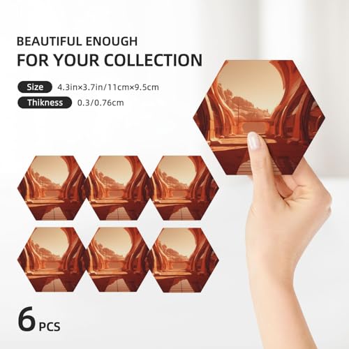 Dessous de verre céramique hexagonaux protection table basse salon