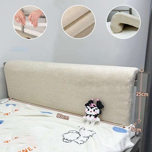 Image of Bed Hanging Headboard Pillow, Ergonomic Reading Backrest Cushion with Removable Washable Cover, Modern Bedside Support Pillow for Reading, Sitting & TV, Khaki