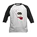 CafePress CALI State W Bear Baseball Jersey Kids Cotton Baseball Jersey, 3/4 Raglan Sleeve Shirt Black/White