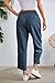 Jokeluck Women Casual Lightweight Drawstring Elastic Waist Cropped Linen Pants Fall Spring Slacks Capri Pants Trendy Fashion 2025 Beach Trousers with Pockets Blue X-Large