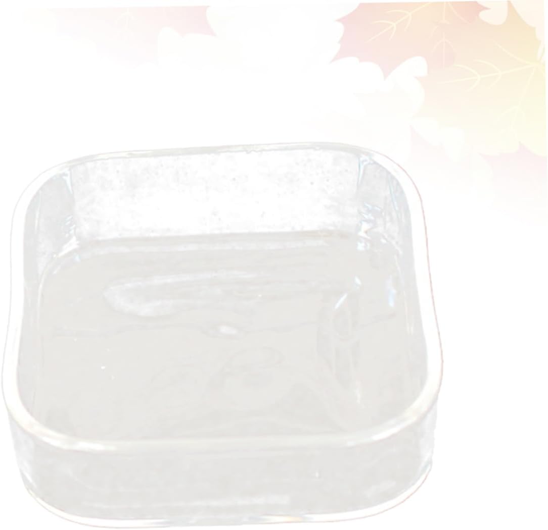 Reptile Water Bowl Reptile Feeding Bowl,Aquarium Glass Shrimp Feeding Dish Round Glass Aquarium Food Bowl Reptile Feeder Bowl Transparent Reptile Platform Reptile Water Feeder