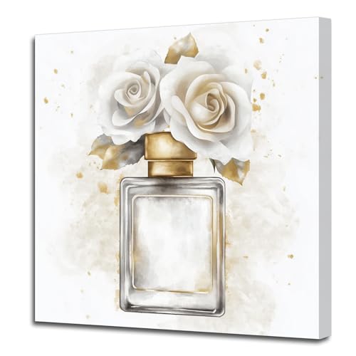 PBXBJY Flower Bathroom Decor Perfume Bottle with Flower Wall Art