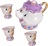 Nota: La copa se ve más pequeña. Pero excelente capacidad de la tetera: 500 ml, capacidad de la taza: 55 ml