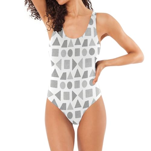Traje de baño para natación y días de piscina en color gris minimalista