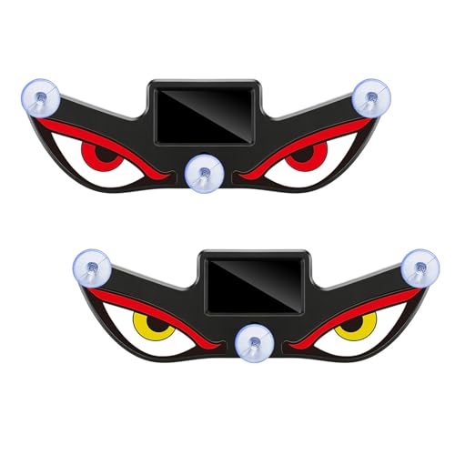 Solar Demon Eye LED Car Window Light Waterproof Windshield Eyes Devil Eyes Light LED Reflective Car Sticker Solar & USB Rechargeable Animated Suction Cup Warning Lamp for Sign Rear Window RV Camper