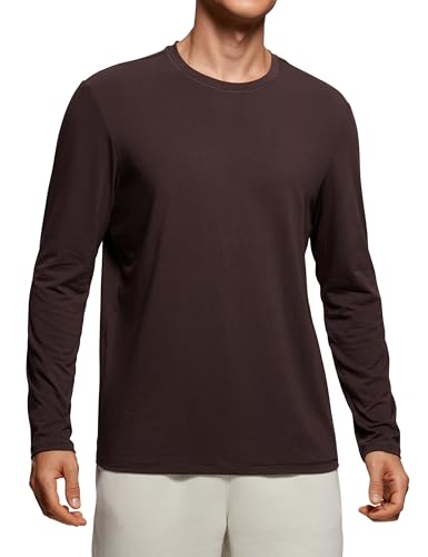 CRZ YOGA Mens Long Sleeve Basic Shirts Moisture Wicking Workout Tops Casual Crewneck Comfort T-Shirt