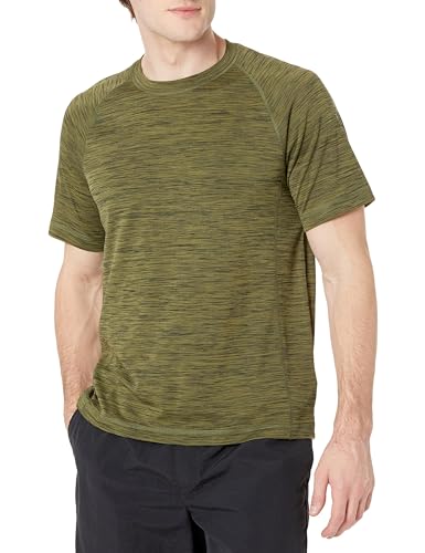 Amazon Essentials Men's Slim-Fit Short-Sleeve Quick-Dry UPF 50 Swim Tee, Olive Heather, XXL