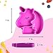 JULIAIRE - Toddler Plates, Microwave Oven-Safe Silicone Suction Plates for Baby, 3-Portion Unicorn-Shaped Food Divider, Pink