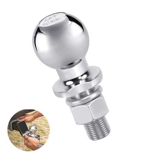 Trailer Hitch Ball 50mm Heavy Duty Tow Ball with 25mm Threaded Hitch Pin Trailer Ball Car Acessories for Towing Trailers Trucks Tractor