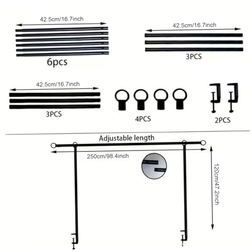 Barre d'affichage sur table reglable pour fixer deco ballon sans percer - 4