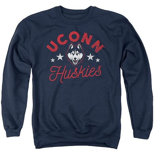 LOGOVISION University of Connecticut Official Huskies Unisex Adult Crewneck Sweatshirt,Navy, X-Large