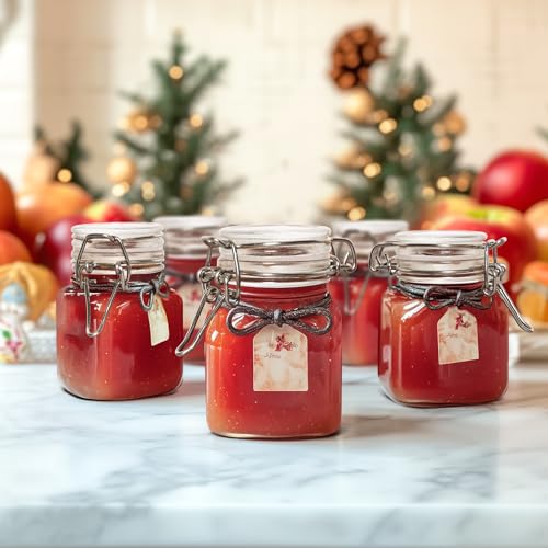image for ComSaf 4 oz Glass Jars with Lid, Set of 6 Mini Airtight Glass Jars, Sp