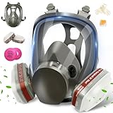 KOOVAGE 6800 Full Face Respirator Gas Mask, Gas Masks Survival Nuclear and Chemical with 6001 & 2097 CN Filters for Painting Spray, Dust, Epoxy Resin, Construction, Welding, Sanding, Woodworking