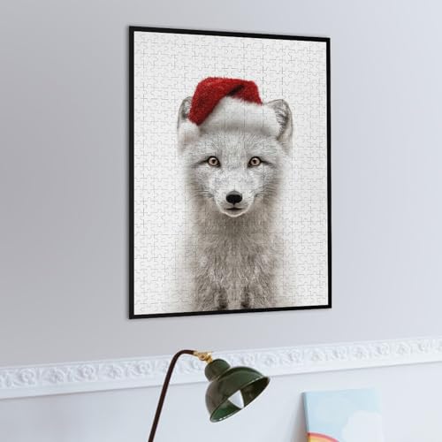 Rompecabezas de 500 piezas para adultos con diseño de zorro navideño y lógica familiar 4