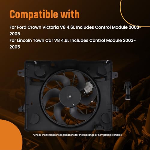 Image of maXpeedingrods Radiator Cooling Fan for Lincoln Town Car Mercury Grand Marquis 2003-2005, for Mercury Marauder 2003-2004, for Ford Crown Victoria 2003-2005, 3W1Z8C607BD 3W1Z8C607AC 620120