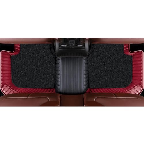 Image of Autofurnish Combination 9D Car Mat Full Set for Mahindra XUV 7XO (7 Seater) 2026 || Luxury Leather Dual-Stitch Full Set 9D Car Floor Mat || 100% Waterproof || Color : Black FL-Cherry