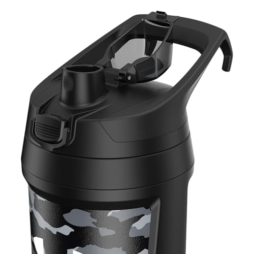 Image of Under Armour 32 oz Insulated Water Bottles - Sports Water Jug with Fence Hook, Leak Resistant for Baseball, Football & More, 32 oz Insulated, Black Woodland