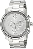 movadom cusset  Movado Bold Men\'s 44mm Chronograph Silver Steel Bracelet & Case Watch 3600276
