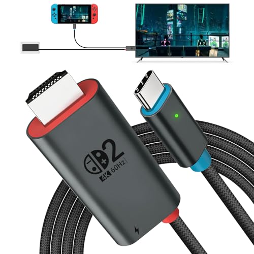 AltaMoment Switch 2 ドック【2026新登場 Switch 2「22.0.0」対応】 テレビ出力 HDMI Type-C スイッチ2 ドック HDMI 4K60Hz映像出力/PD100W充電/直接にTV出力 USB-C to HDMIケーブルアダプタ Switch/Switch2/Switch OLED/Steam Deck/ROG Ally/ノートPC/スマホなどに対応 2Mの商品画像（Amazon）