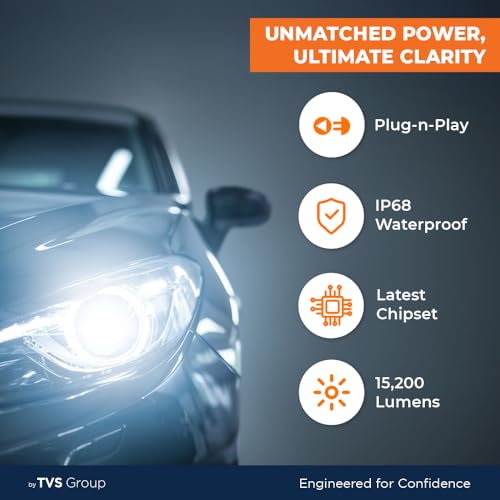 Image of myTVS 200W LED Car Headlight Bulbs | 20000LM Super Bright 6000K Cool White LED Conversion Kit | High Power Waterproof Headlamps | Plug & Play, Long-Lasting, Universal Fit, 2-Year Warranty LED9-H1