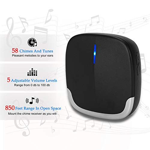Autens Wireless Doorbell, Plug In Door Bells & Chimes For Home Classroom Business, Expandable Waterproof Door Chime Kits Battery Operated, 58 Melodies, 5 Levels Volume, 850 Ft Range #TOP1