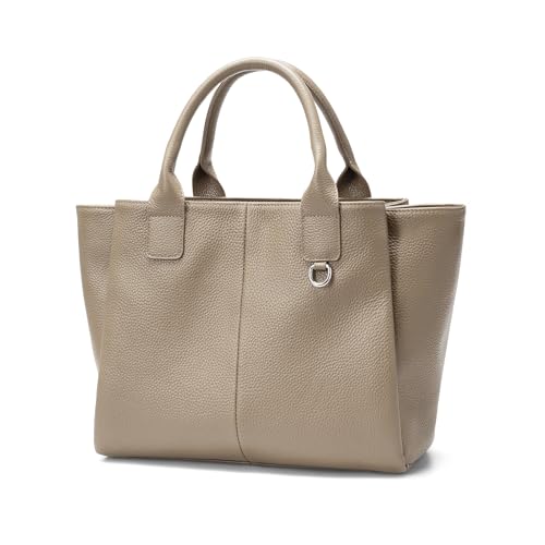 Image of befen Genuine Leather Satchel Purses for Women, Triple Pocket Designer Medium Top-handle Crossbody tote Shoulder Handbag