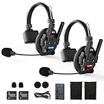 SYNCO XTALK Wireless Intercom Headset, XPRO2 2.4GHz Full Duplex Wireless Headset with 24h 500m Real-time Monitoring Communication System