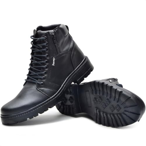 Bota Coturno Masculino Casual Conforto Macia Leve Zíper