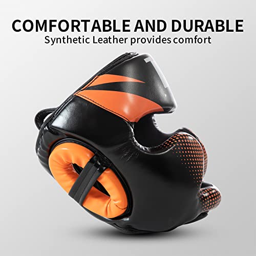 Boxing Headgear For Men Youth, Mma Training Kickboxing Sparring Martial Art Helmet, Orange, L/Xl #TOP4