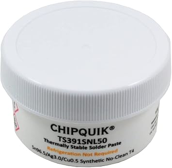 Chip Quik TS391SNL50 Thermally Stable Solder Paste No-Clean Sn96.5/Ag3.0/Cu0.5 T4 50g jar
