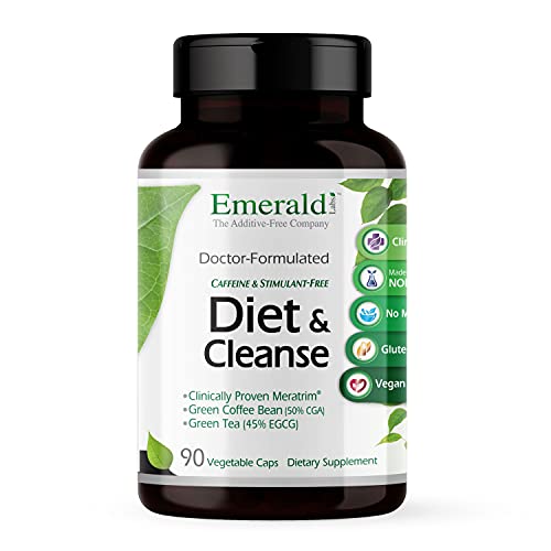 Emerald Labs Diet & Cleanse - with Meratrim, Green Tea, Green Coffee Bean, Glucomannan, Milk Thistle and Triphala - 90 Vegetable Capsules Emerald Labs Diet & Cleanse - with Meratrim, Green Tea, Green Coffee Bean, Glucomannan, Milk Thistle and Triphala - 90 Vegetable Capsules