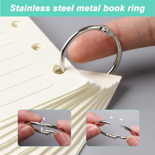 2 Pcs Single Hole Punch for Crafts, 6mm Hole Puncher for Paper Punchers, Small Metal Handheld Hole Punch, Gift Tag Punches for Crafting DIY Scrapbooking Cards Notebooks Invoices, with 10 Rings