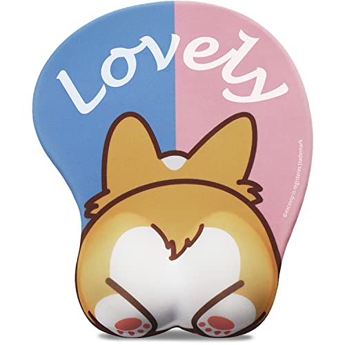Blue Cute Corgi Ergonomic Mouse pad Computer with Wrist Rest Cool one Piece Gamer Gel 3D Laptop Cheap Company Portable The Office Lap Desk pc Magic Keyboard Desk Pink Funny Gamer excovip 14794