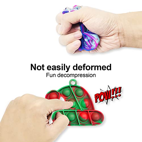 30Pcs Christmas Mini Pop Keychain Fidget Toys Mini Pop Push It Bubble Fidget Sensory Toys Fidget Relieve Anxiety Stress Hand Toy For Kids Adults Party Favors Supplies Set #TOP1