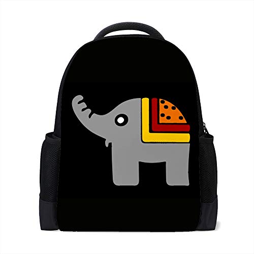 Sac à dos école éléphant et pizza 40cm pour livre et ordinateur portable d'étudiant