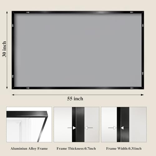 Image of Koonmi Black Mirrors for Wall, 30x55 Inch Bathroom Mirror, Rectangular Wall Mirror for Living Room Bedroom Bathroom, Hangs Horizontally or Vertically