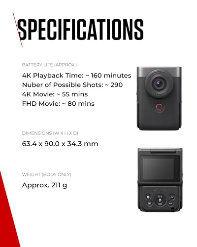 Cámara vlogging Canon PowerShot V10 para transmitir en streaming sin cortes con WiFi 6